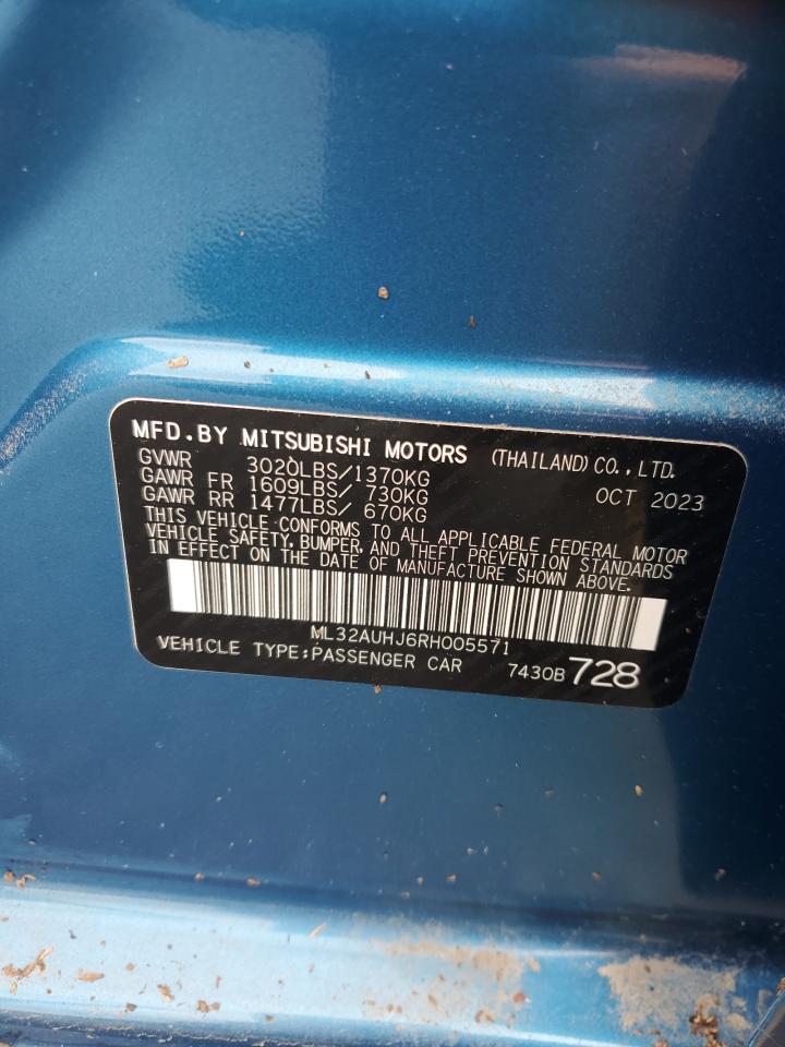 2024 Mitsubishi Mirage Es VIN: ML32AUHJ6RH005571 Lot: 68014705