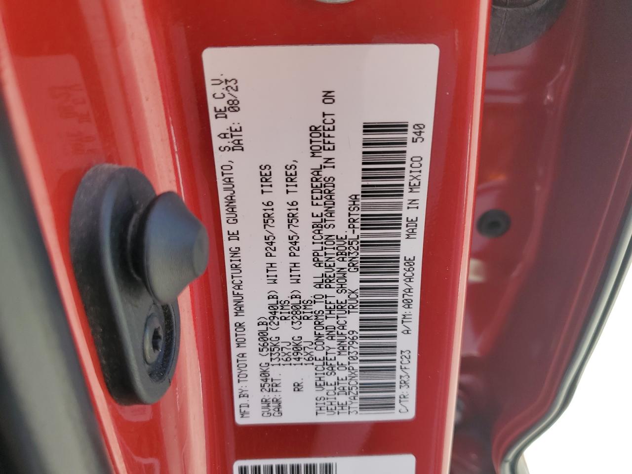 2023 Toyota Tacoma Double Cab VIN: 3TYAZ5CNXPT037969 Lot: 69797955