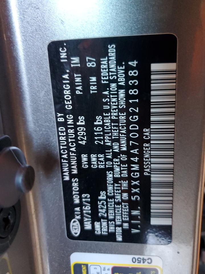 2013 Kia Optima Lx VIN: 5XXGM4A70DG218384 Lot: 67385095