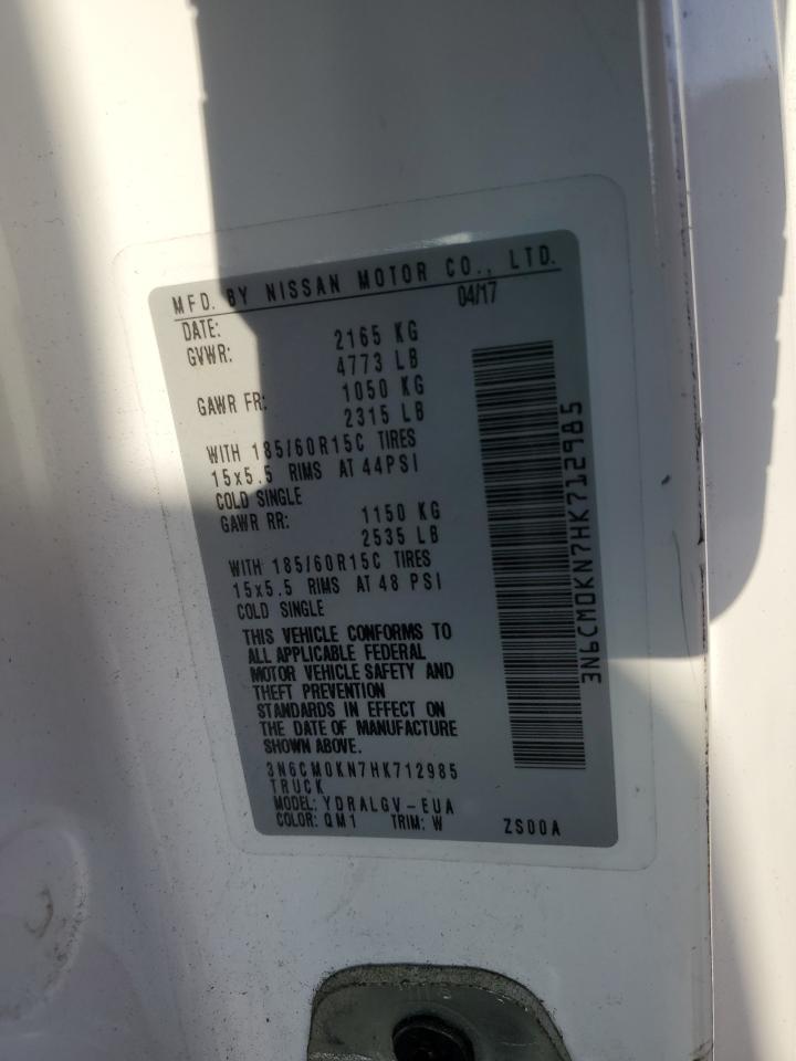 2017 Nissan Nv200 2.5S VIN: 3N6CM0KN7HK712985 Lot: 65787235