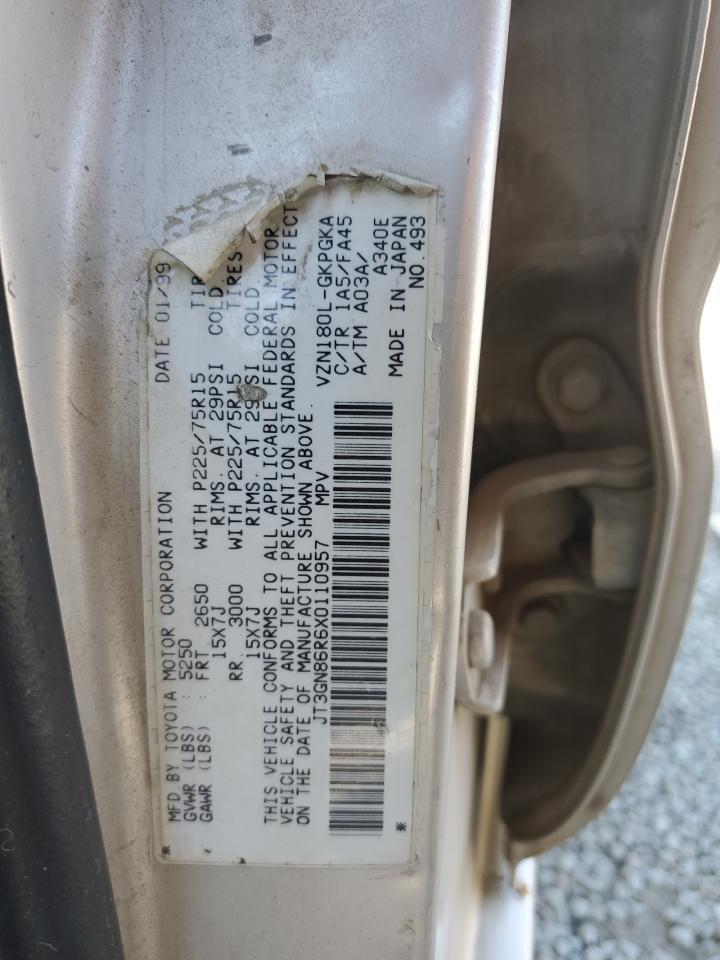 1999 Toyota 4Runner Sr5 VIN: JT3GN86R6X0110957 Lot: 68791505