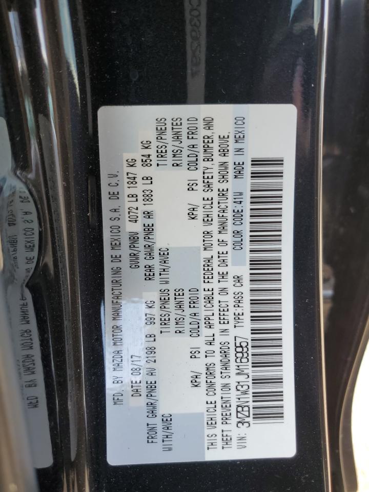 2018 Mazda 3 Grand Touring VIN: 3MZBN1W31JM169957 Lot: 68382945