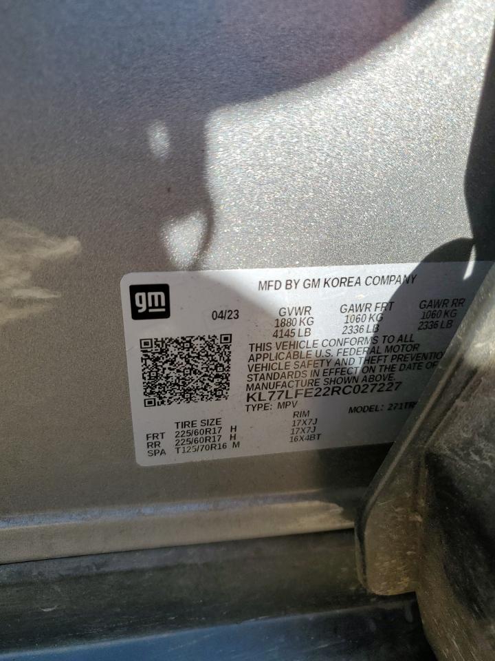 2024 Chevrolet Trax Ls VIN: KL77LFE22RC027227 Lot: 67444165