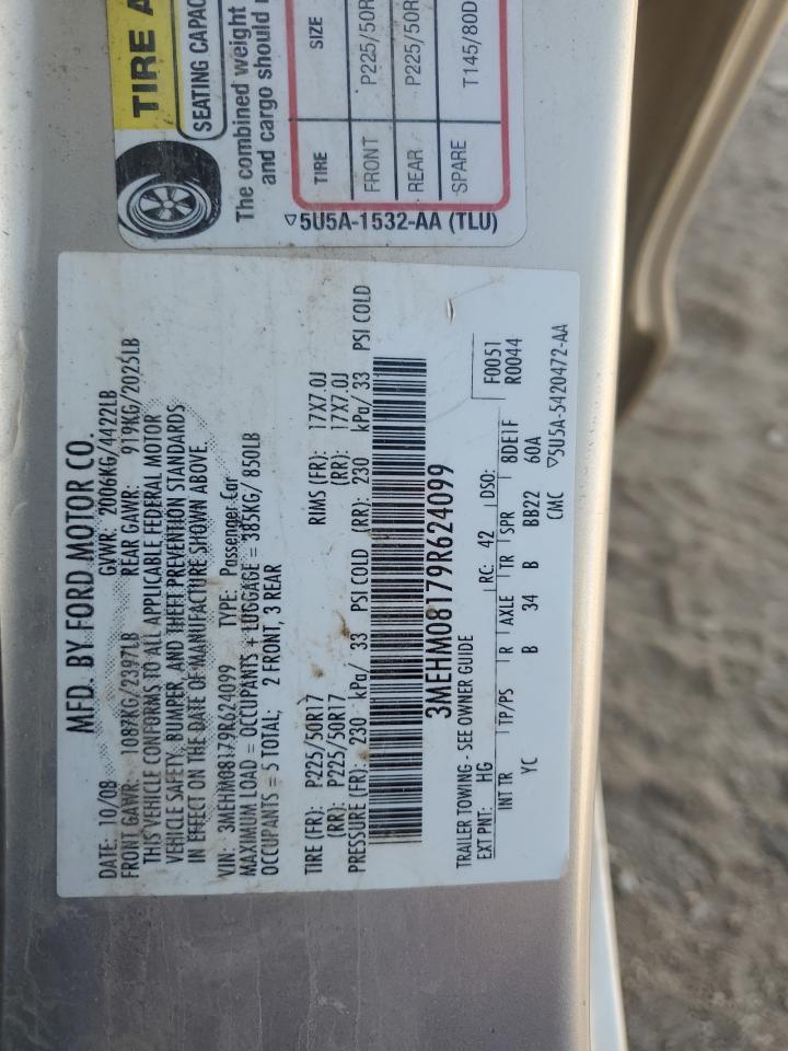 2009 Mercury Milan Premier VIN: 3MEHM08179R624099 Lot: 70907325