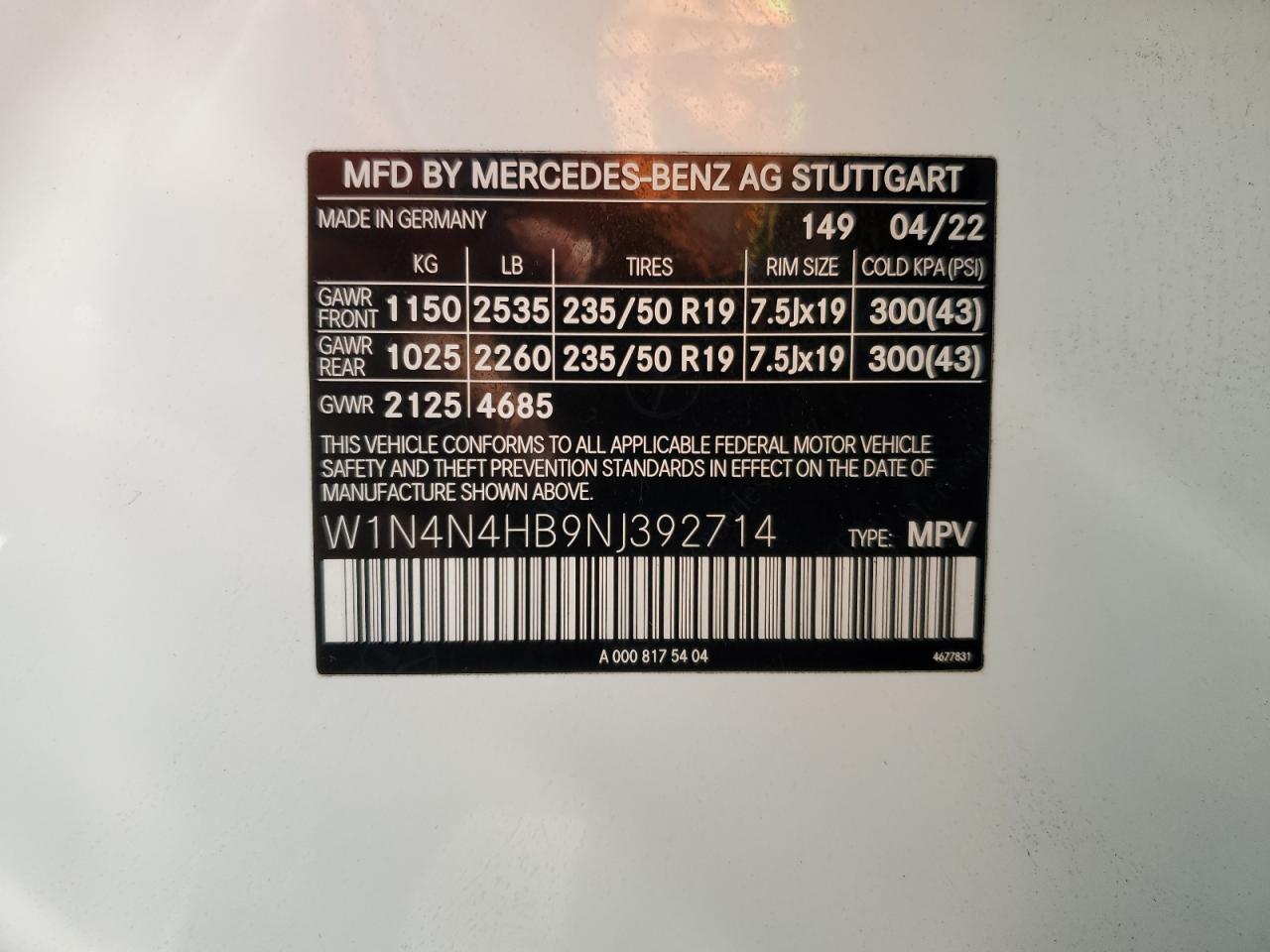 2022 Mercedes-Benz Gla 250 4Matic VIN: W1N4N4HB9NJ392714 Lot: 70596085