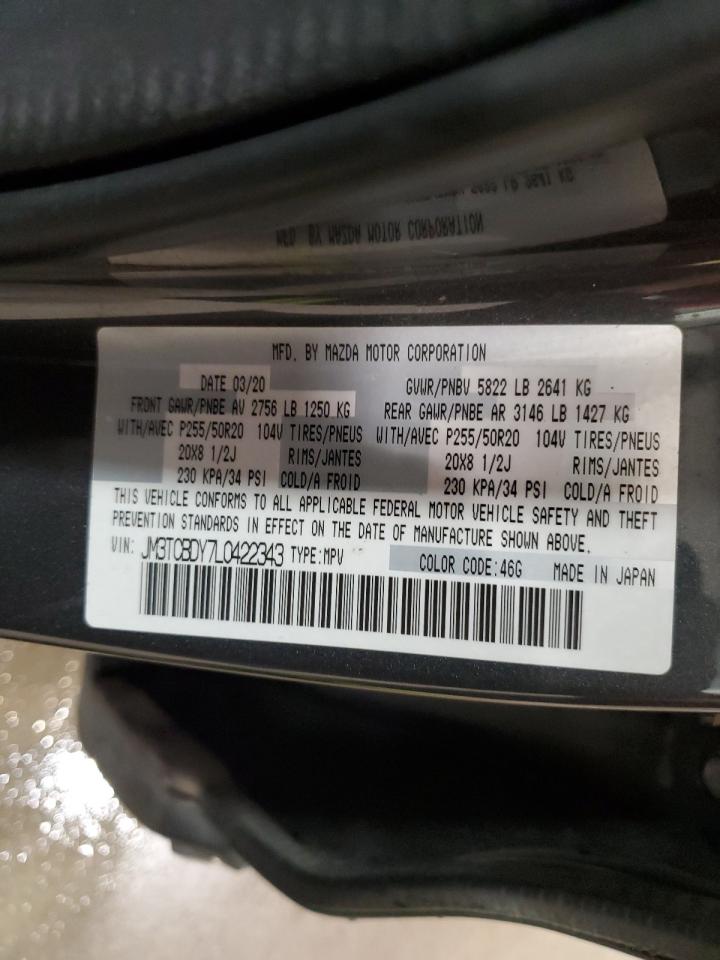 2020 Mazda Cx-9 Grand Touring VIN: JM3TCBDY7L0422343 Lot: 68678905