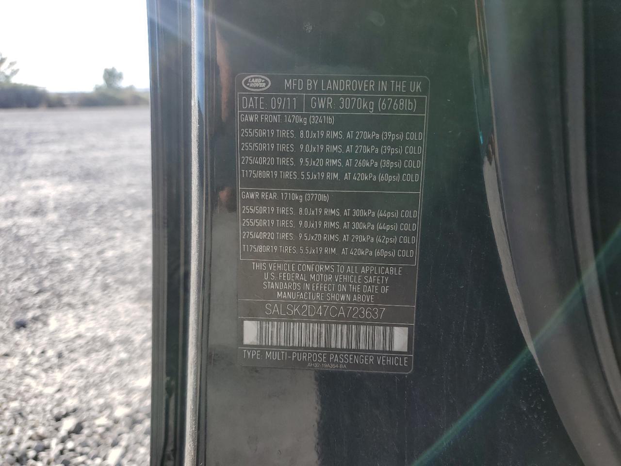 2012 Land Rover Range Rover Sport Hse Luxury VIN: SALSK2D47CA723637 Lot: 67447245