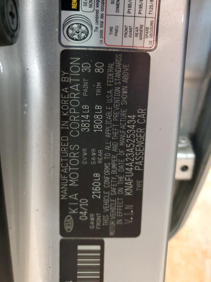 2010 Kia Forte Ex VIN: KNAFU4A23A5253434 Lot: 81128005