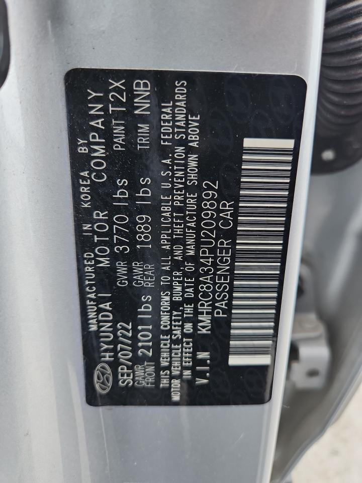 2023 Hyundai Venue Sel VIN: KMHRC8A34PU209892 Lot: 69834335