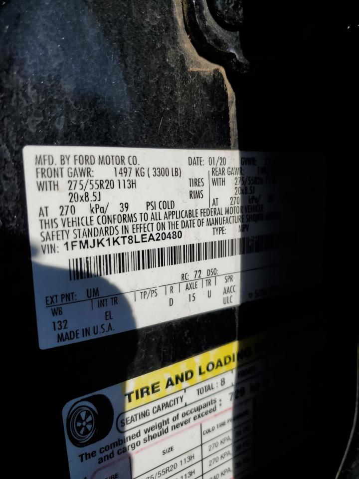 2020 Ford Expedition Max Limited VIN: 1FMJK1KT8LEA20480 Lot: 70522635