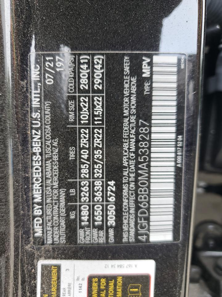 2021 Mercedes-Benz Gle Coupe Amg 53 4Matic VIN: 4JGFD6BB0MA538287 Lot: 55787795