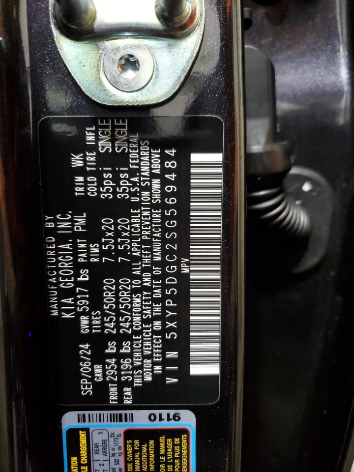 2025 Kia Telluride Sx VIN: 5XYP5DGC2SG569484 Lot: 68142995