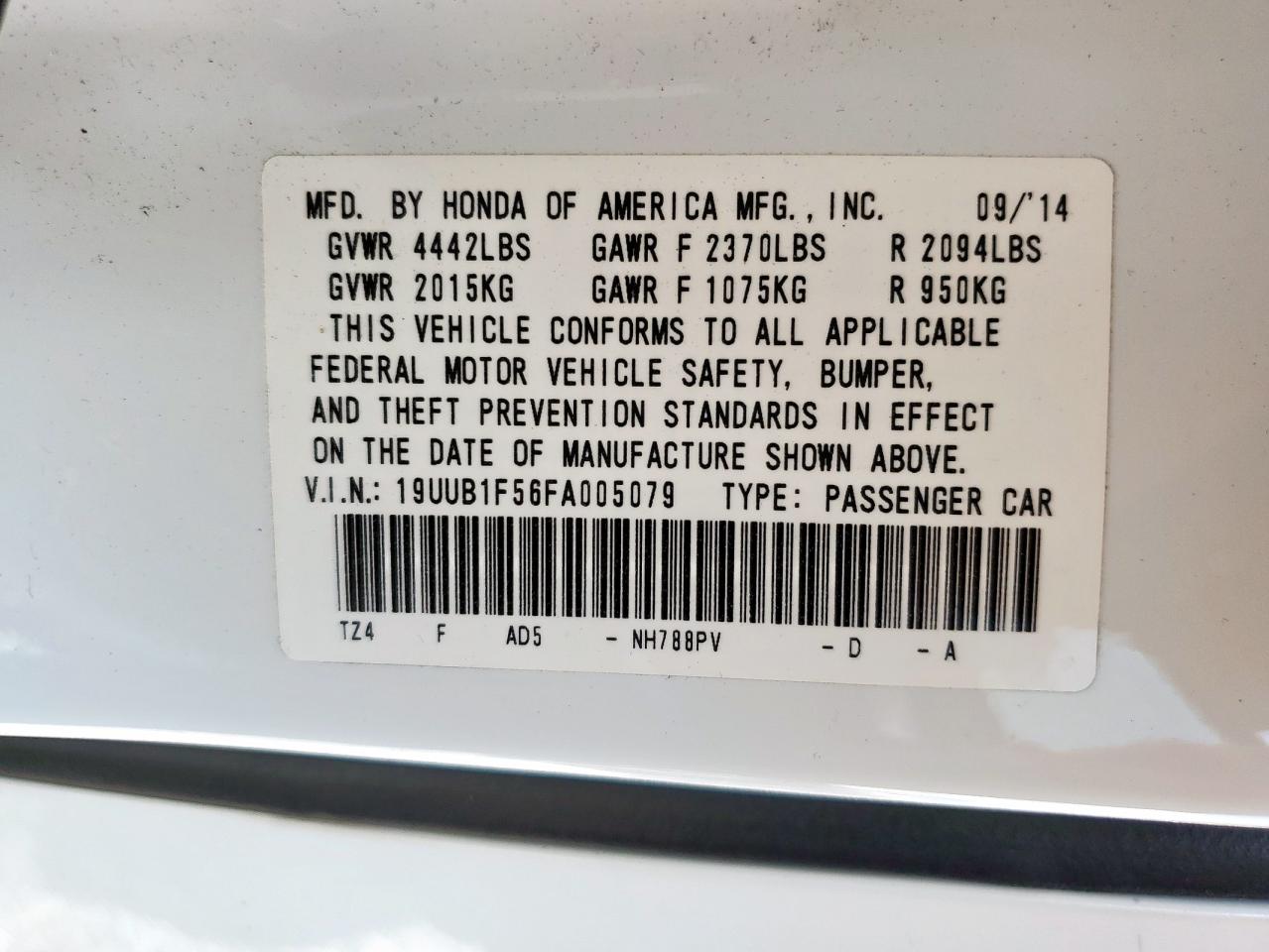 2015 Acura Tlx Tech VIN: 19UUB1F56FA005079 Lot: 68207185