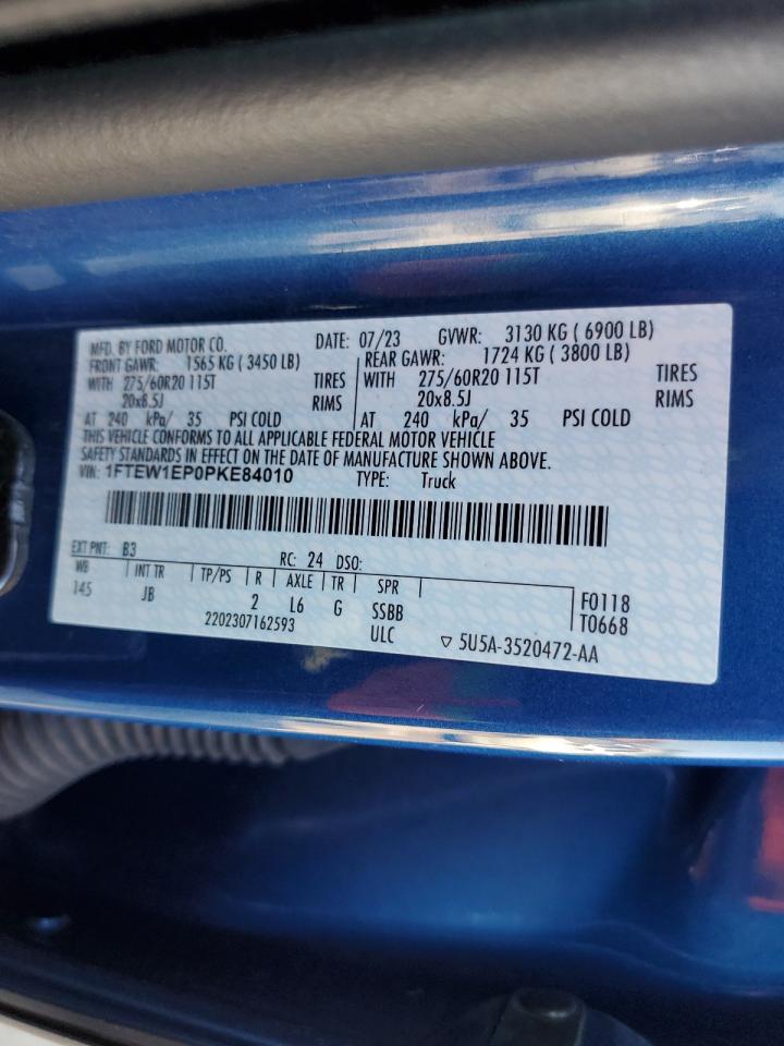 2023 Ford F150 Supercrew VIN: 1FTEW1EP0PKE84010 Lot: 68903595