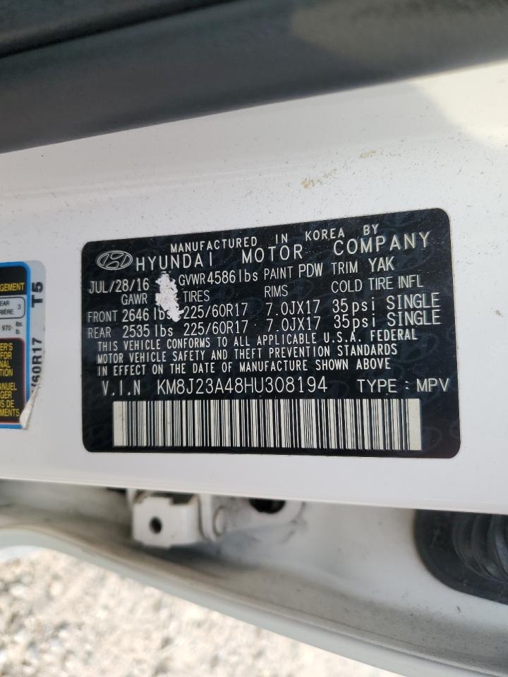 2017 Hyundai Tucson Se VIN: KM8J23A48HU308194 Lot: 65751505