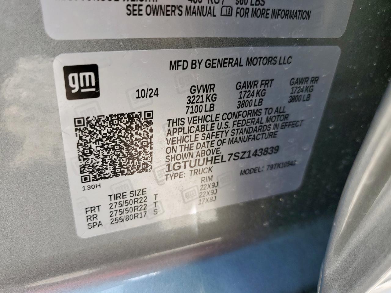 2025 GMC Sierra K1500 Denali Ultimate VIN: 1GTUUHEL7SZ143839 Lot: 65139115