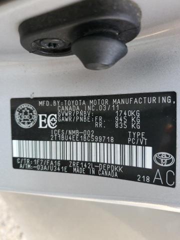 2011 TOYOTA COROLLA BASE  
