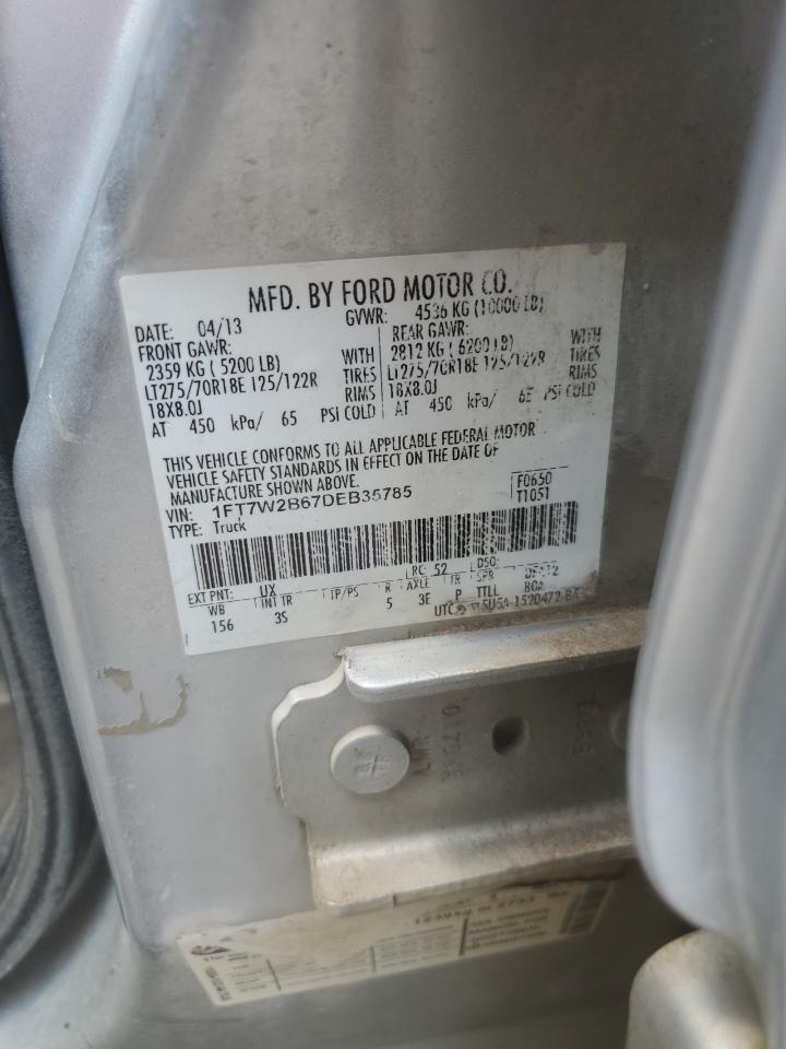 2013 Ford F250 Super Duty VIN: 1FT7W2B67DEB35785 Lot: 94809645