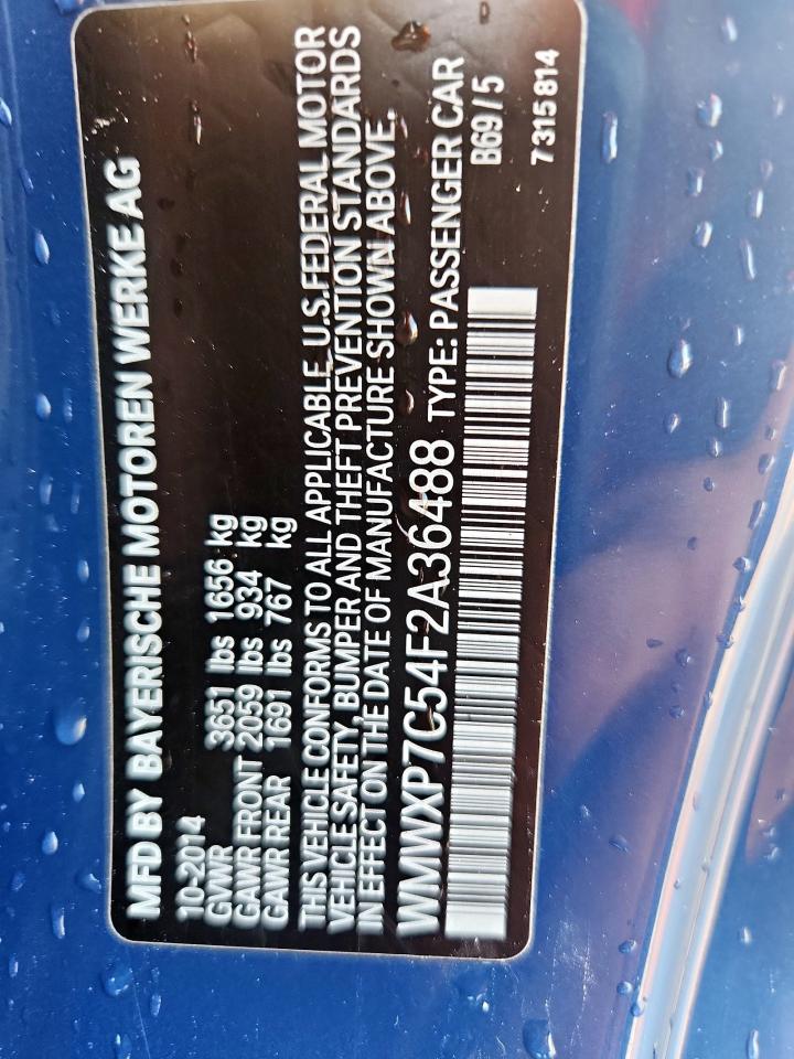 2015 Mini Cooper S VIN: WMWXP7C54F2A36488 Lot: 70653875