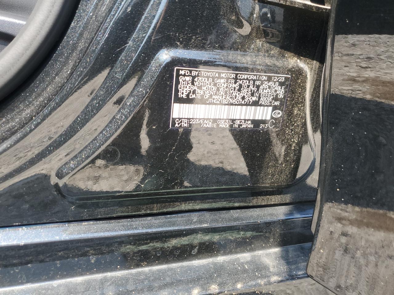 2024 Lexus Is 350 F Sport Design VIN: JTHGZ1B27R5074717 Lot: 69823915