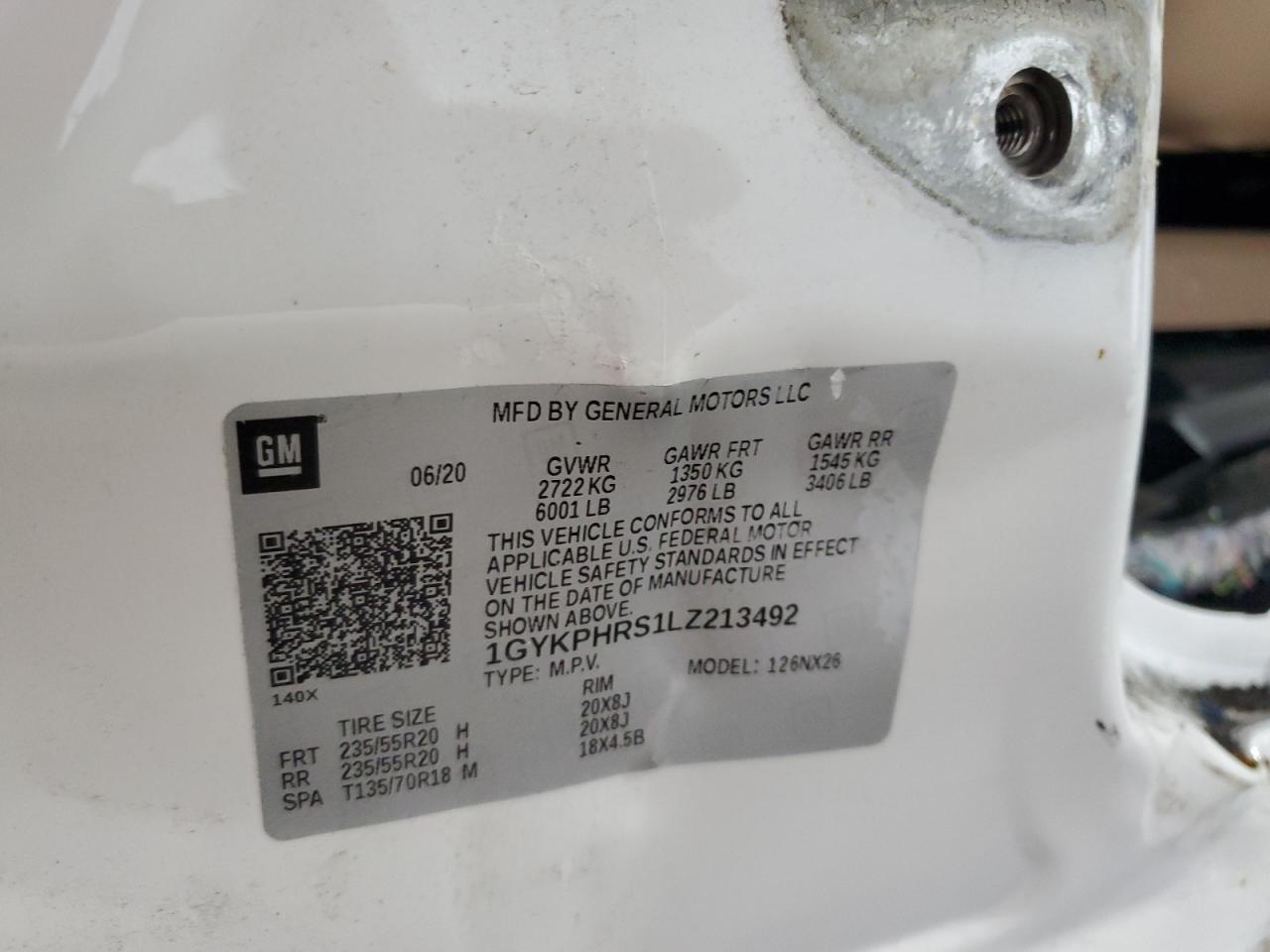 2020 Cadillac Xt6 Sport VIN: 1GYKPHRS1LZ213492 Lot: 67742405