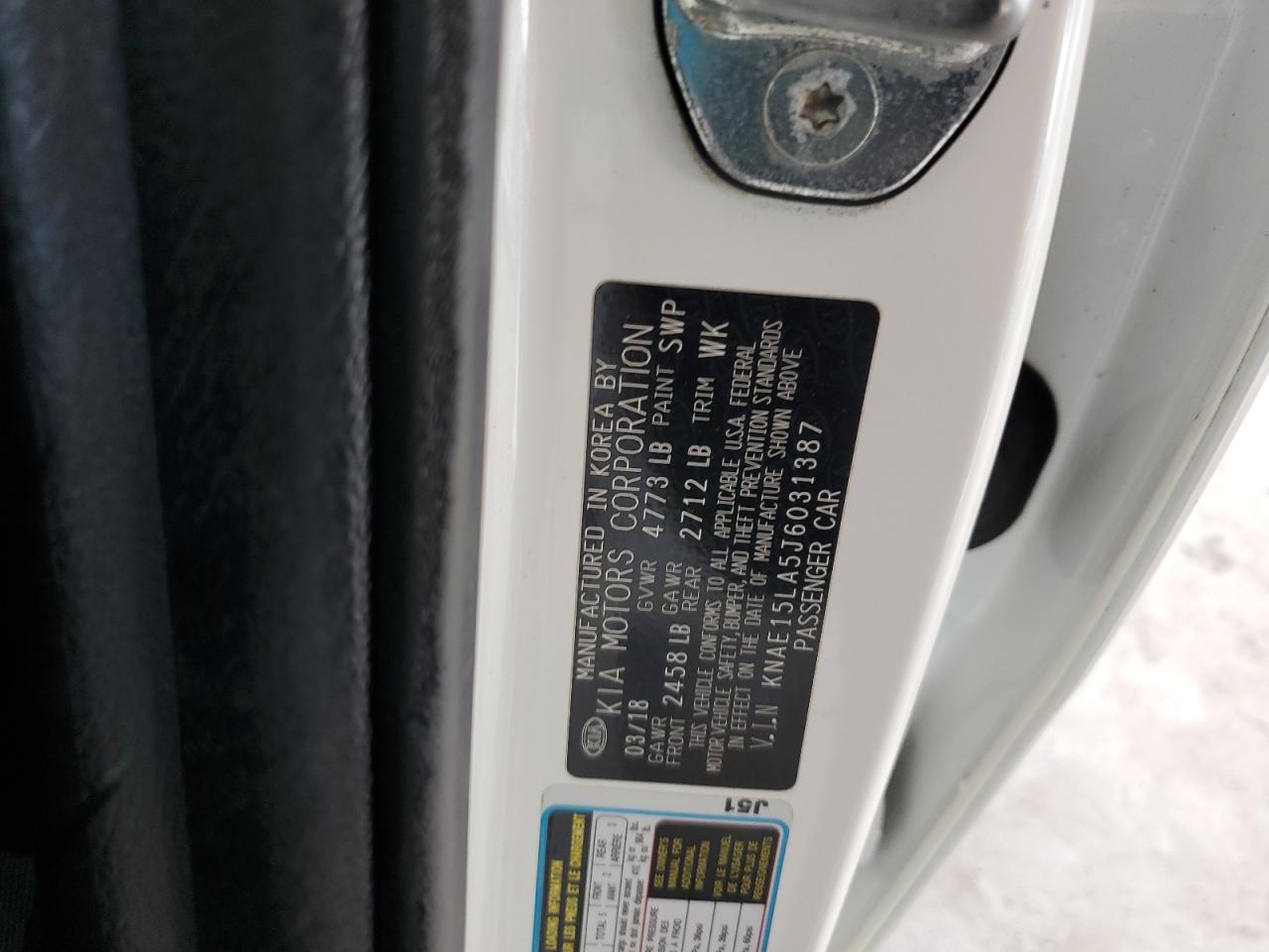 2018 Kia Stinger VIN: KNAE15LA5J6031387 Lot: 68823135