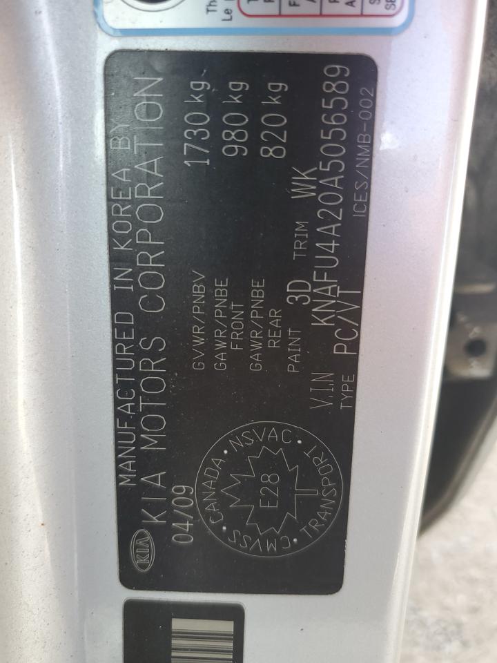 2010 Kia Forte Ex VIN: KNAFU4A20A5056589 Lot: 69733555