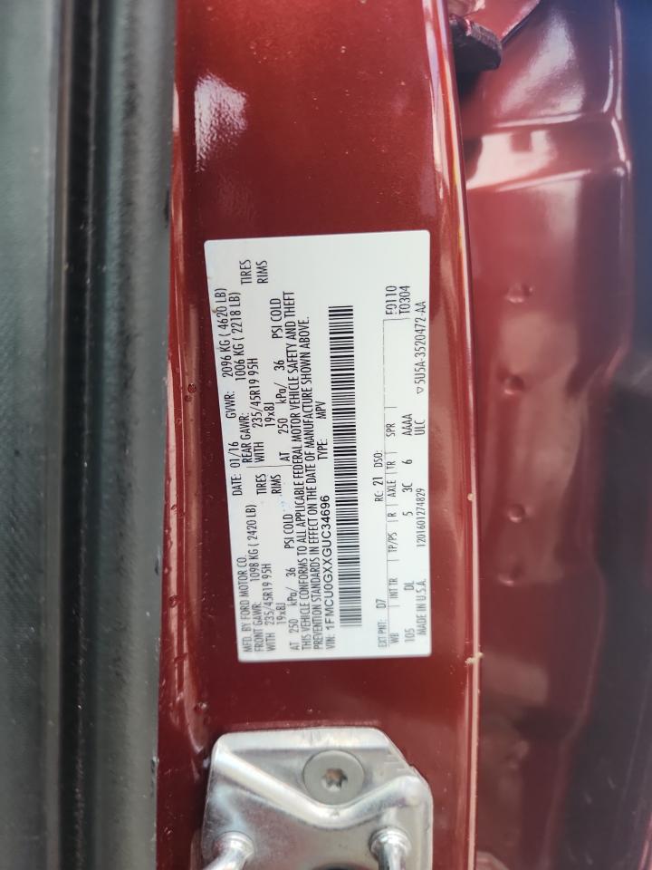 2016 Ford Escape Se VIN: 1FMCU0GXXGUC34696 Lot: 69580485