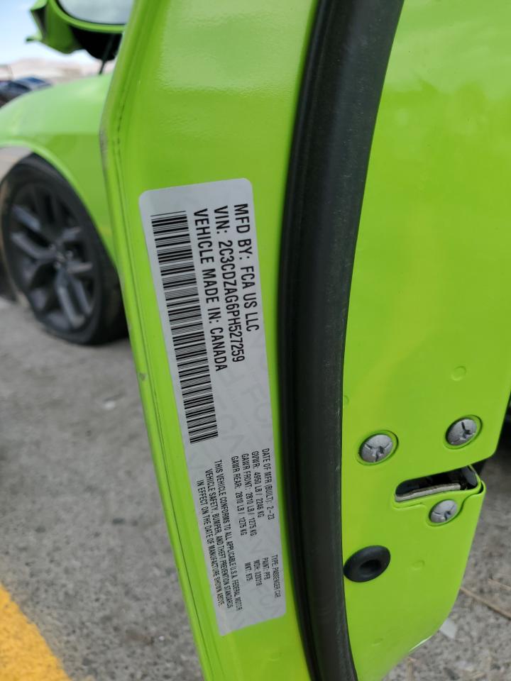 2C3CDZAG6PH527259 2023 Dodge Challenger Sxt