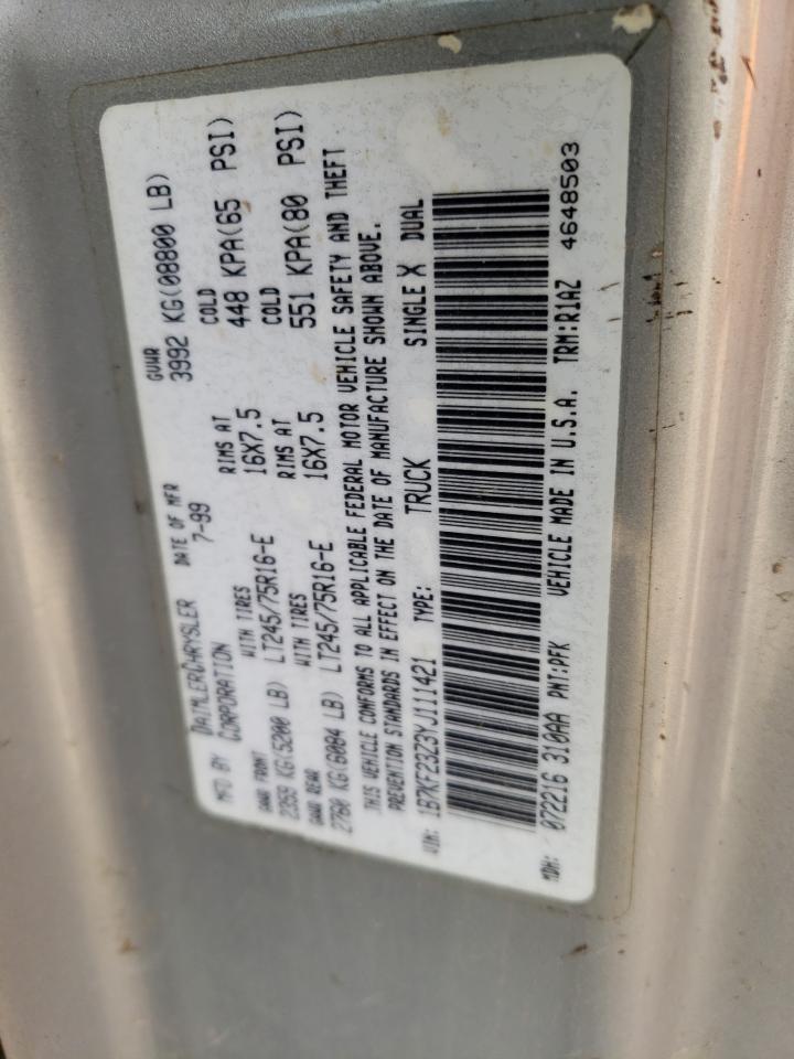 2000 Dodge Ram 2500 VIN: 1B7KF23Z3YJ111421 Lot: 68348655