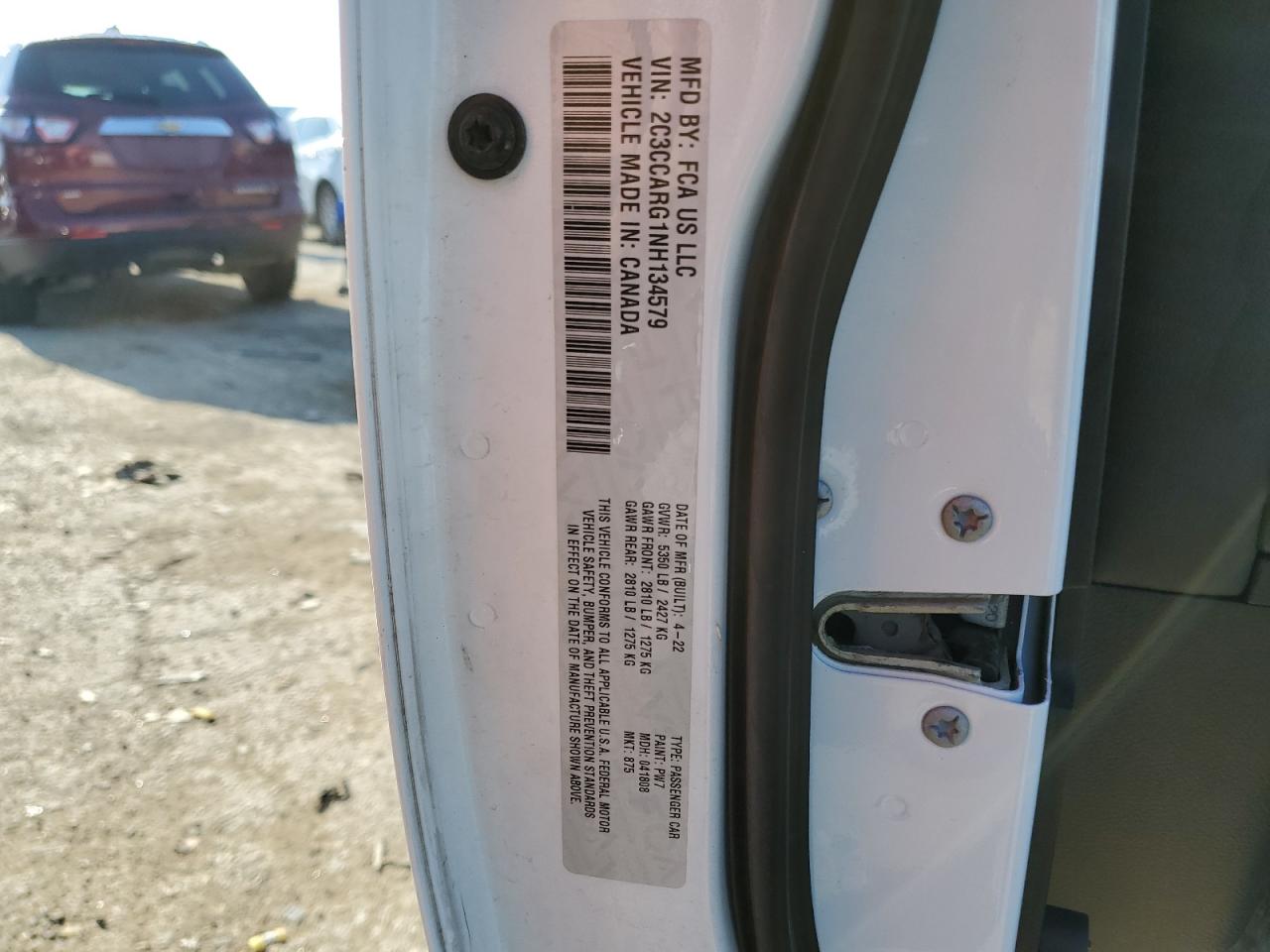 2022 Chrysler 300 Touring VIN: 2C3CCARG1NH134579 Lot: 68344395