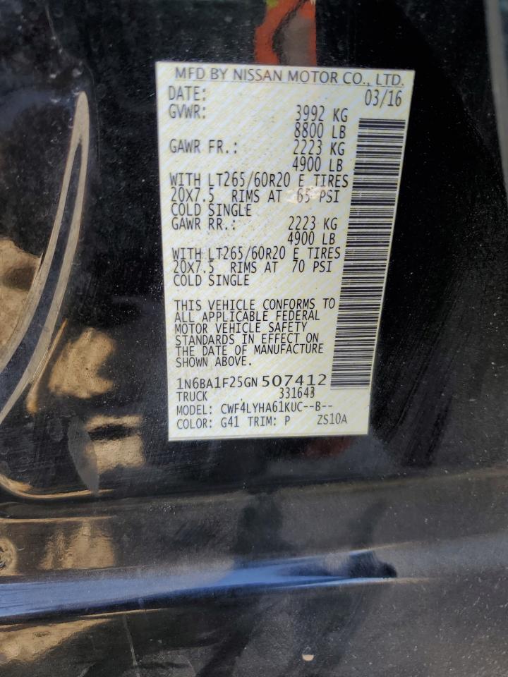 2016 Nissan Titan Xd Sl VIN: 1N6BA1F25GN507412 Lot: 70724025
