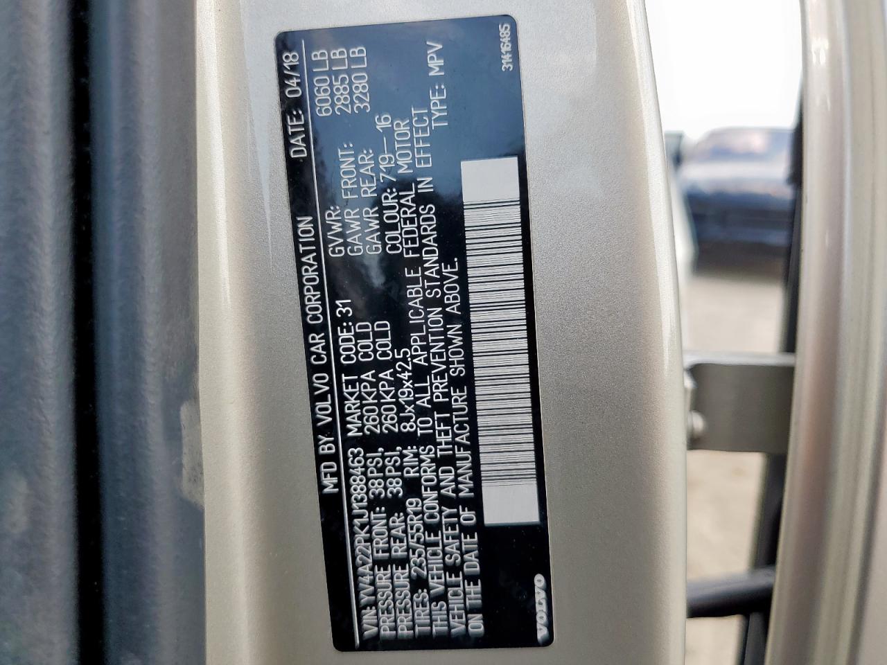 2018 Volvo Xc90 T6 VIN: YV4A22PK1J1388463 Lot: 70182275