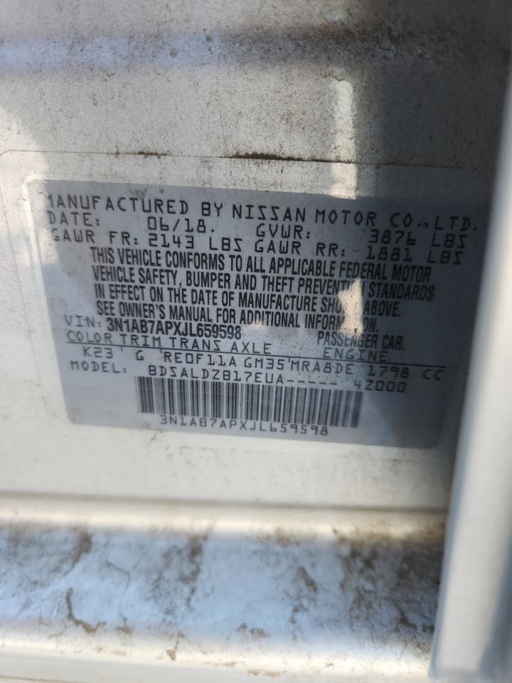 2018 Nissan Sentra S VIN: 3N1AB7APXJL659598 Lot: 68784055