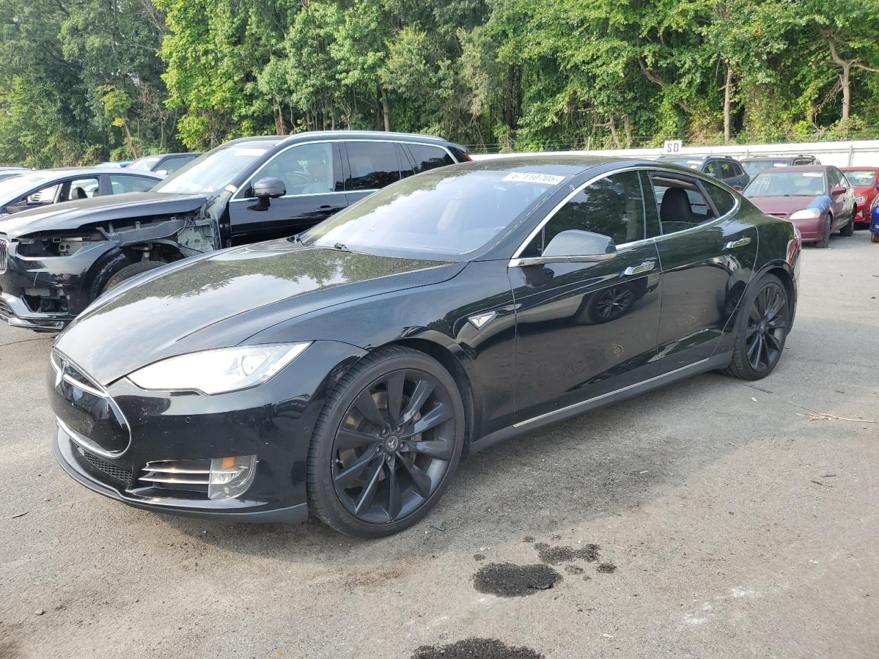2014 TESLA MODEL S BLACK VIN: 5YJSA1H11EFP56552