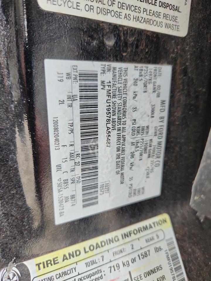 2008 Ford Expedition Limited VIN: 1FMFU19578LA55487 Lot: 69665135