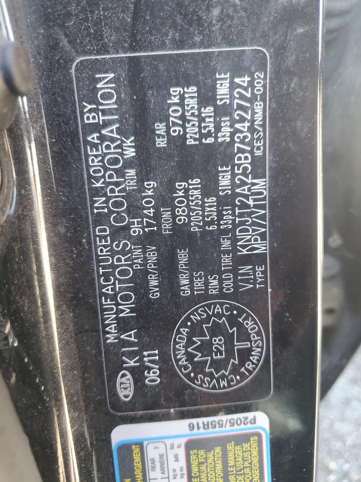 2011 Kia Soul + VIN: KNDJT2A25B7342724 Lot: 69228705