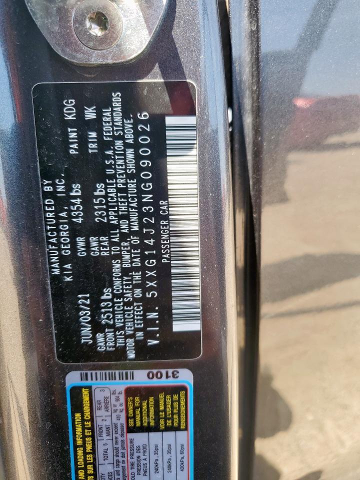 2022 Kia K5 Lxs VIN: 5XXG14J23NG090026 Lot: 68143065