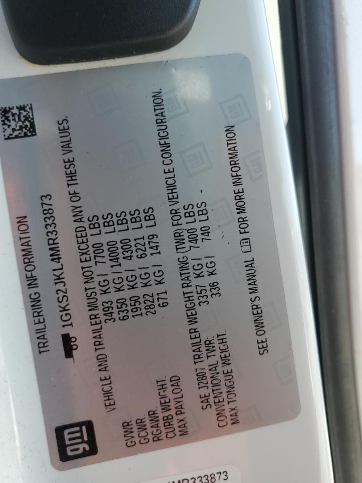 2021 GMC Yukon Xl Denali VIN: 1GKS2JKL4MR333873 Lot: 66915015