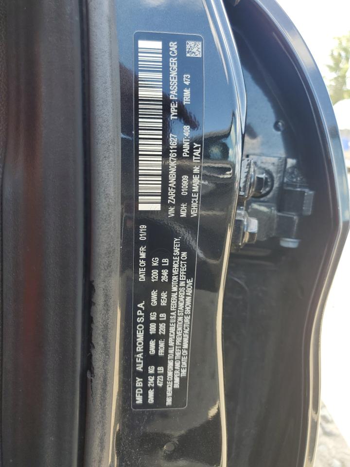 2019 Alfa Romeo Giulia Ti VIN: ZARFANBN0K7611627 Lot: 67918455
