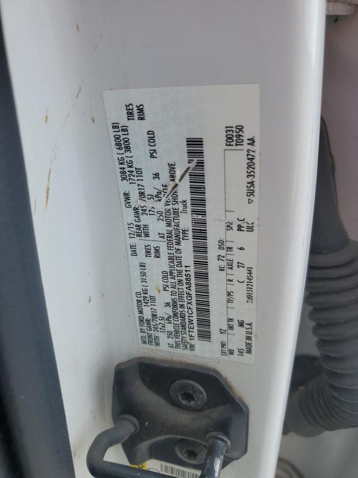 2016 Ford F150 Supercrew VIN: 1FTEW1CFXGFA88511 Lot: 67823135