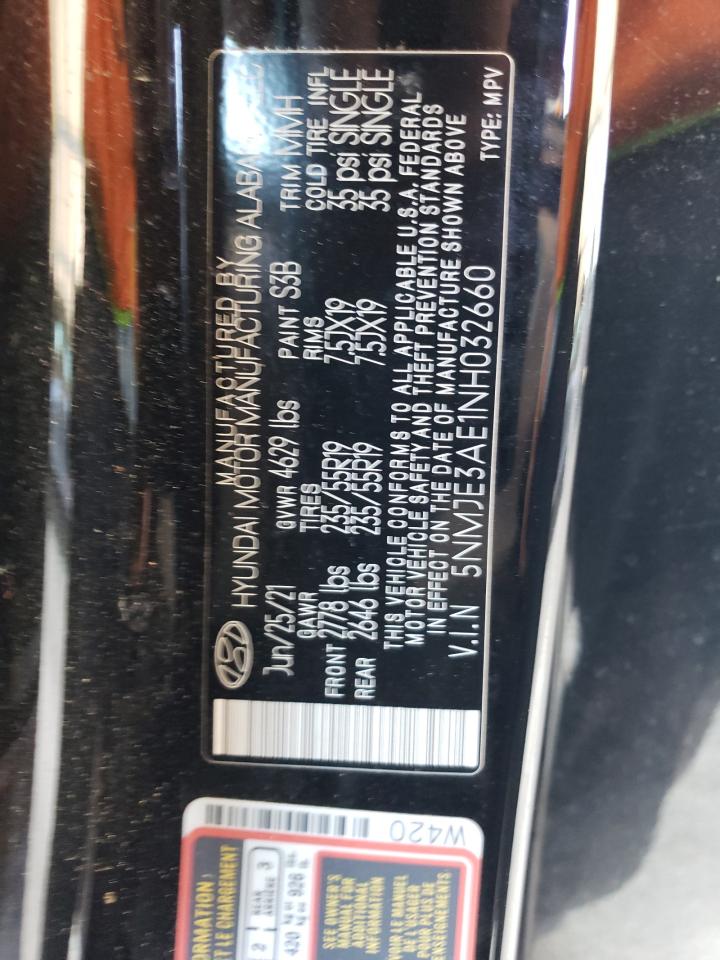 2022 Hyundai Tucson Limited VIN: 5NMJE3AE1NH032660 Lot: 69326275