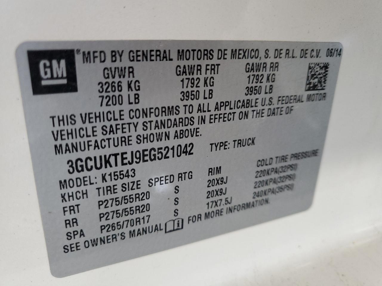 2014 Chevrolet Silverado K1500 High Country VIN: 3GCUKTEJ9EG521042 Lot: 69181735