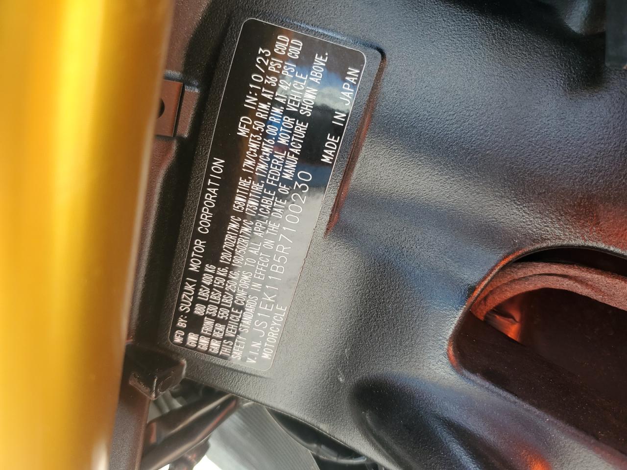 2024 Suzuki Gsx-S1000 A VIN: JS1EK11B5R7100230 Lot: 68877105