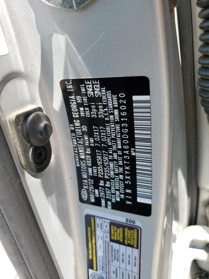 2013 Kia Sorento Lx VIN: 5XYKT3A60DG316020 Lot: 68733925