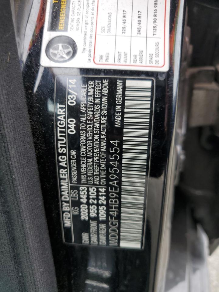 2014 Mercedes-Benz C 250 VIN: WDDGF4HB9EA954554 Lot: 69973735