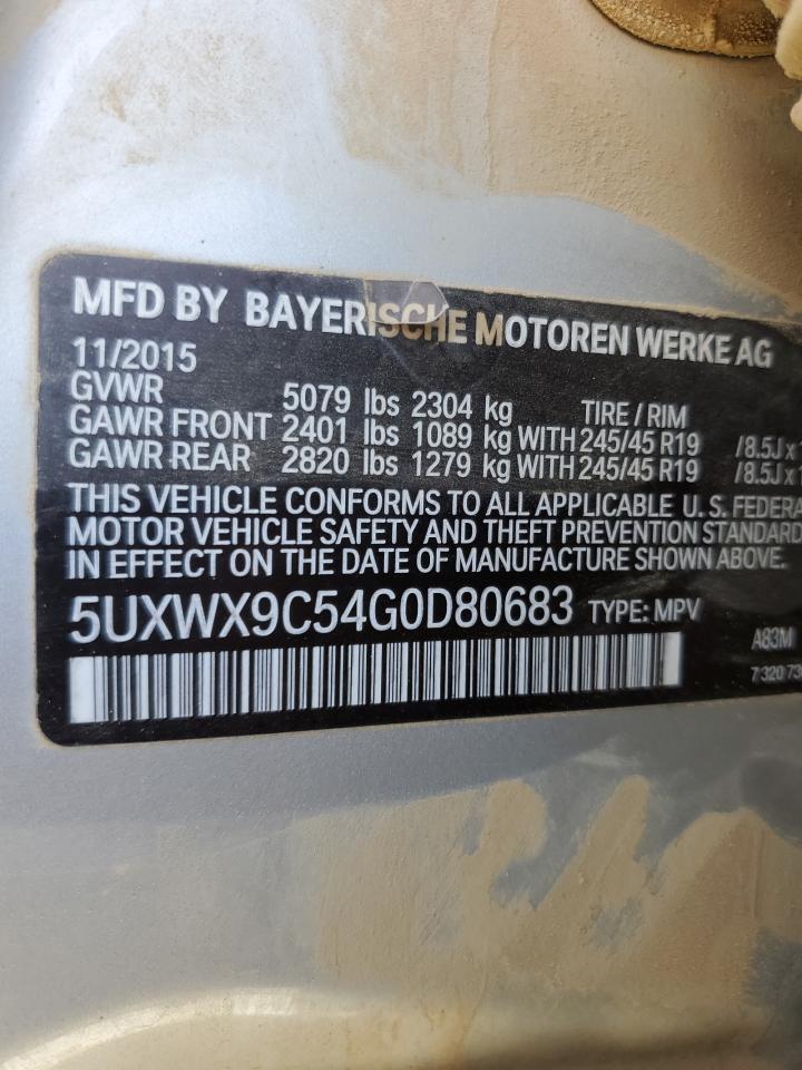 2016 BMW X3 xDrive28I VIN: 5UXWX9C54G0D80683 Lot: 67425025