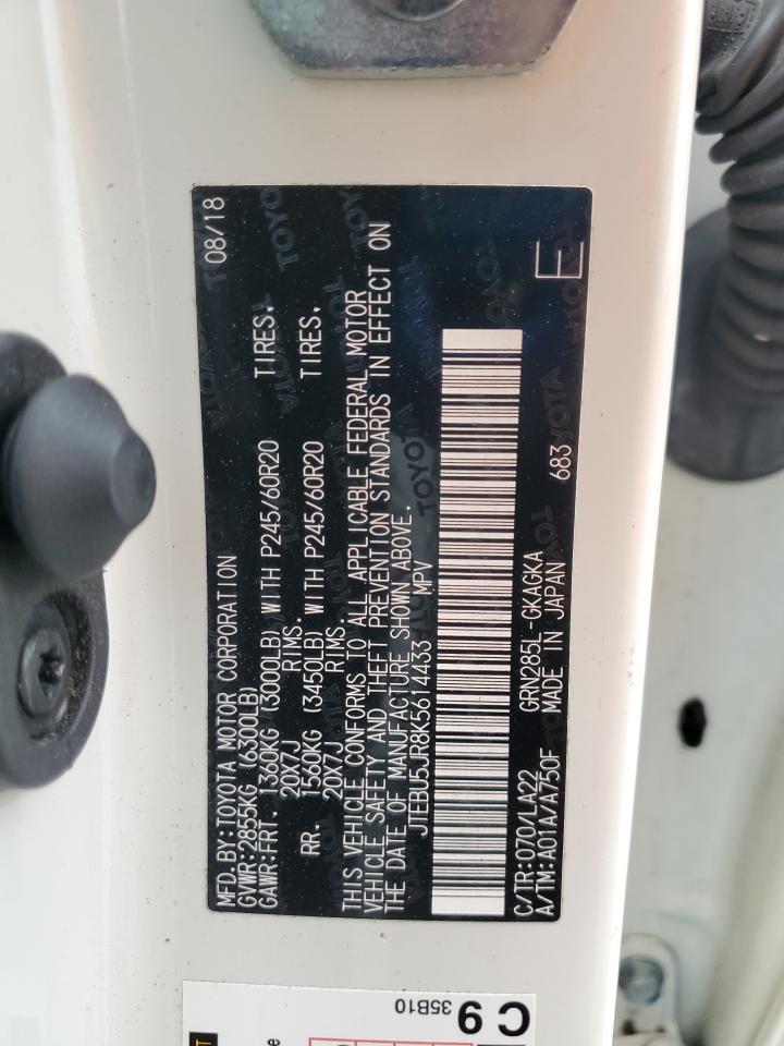 2019 Toyota 4Runner Sr5/Sr5 Premium VIN: JTEBU5JR8K5614433 Lot: 68769405