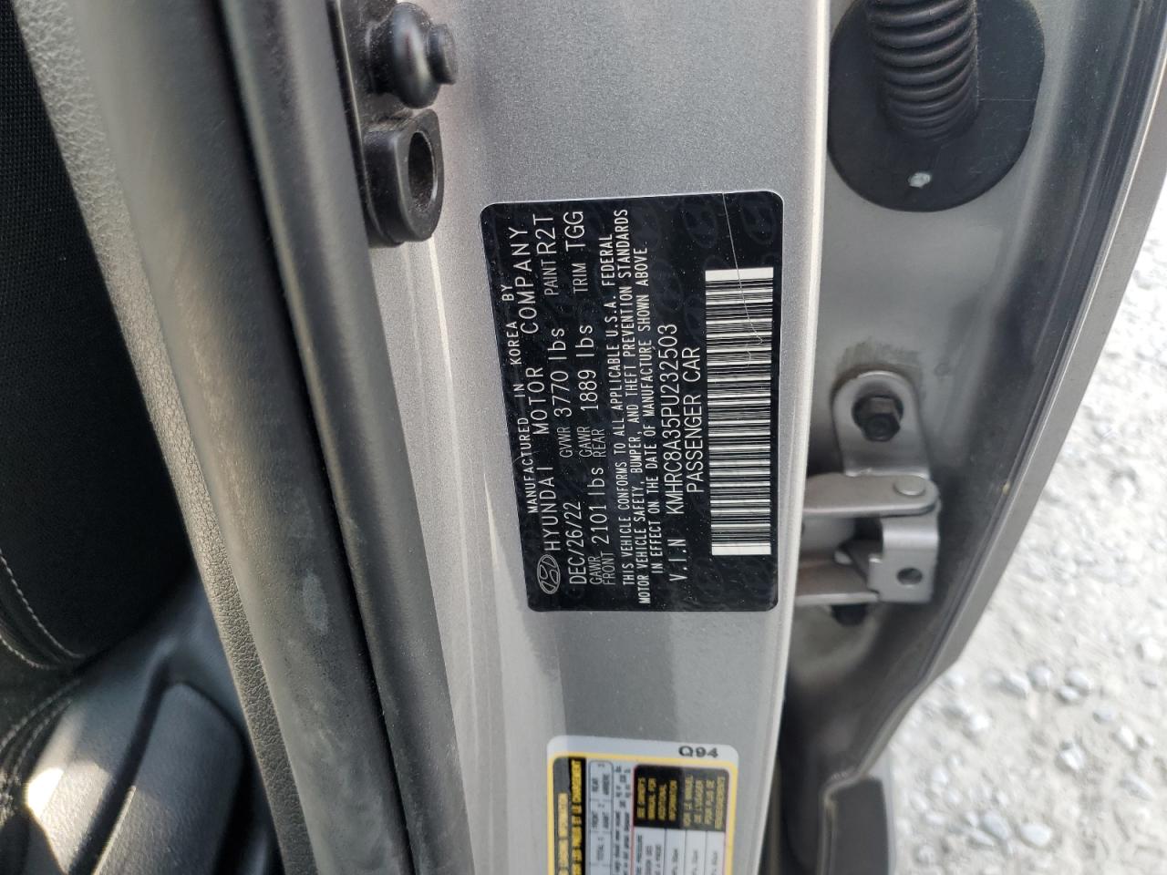 2023 Hyundai Venue Sel VIN: KMHRC8A35PU232503 Lot: 70628625