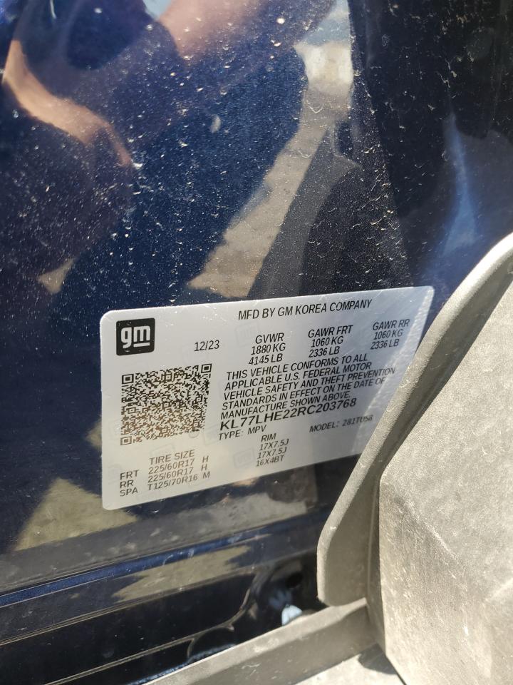 2024 Chevrolet Trax 1Lt VIN: KL77LHE22RC203768 Lot: 67025585